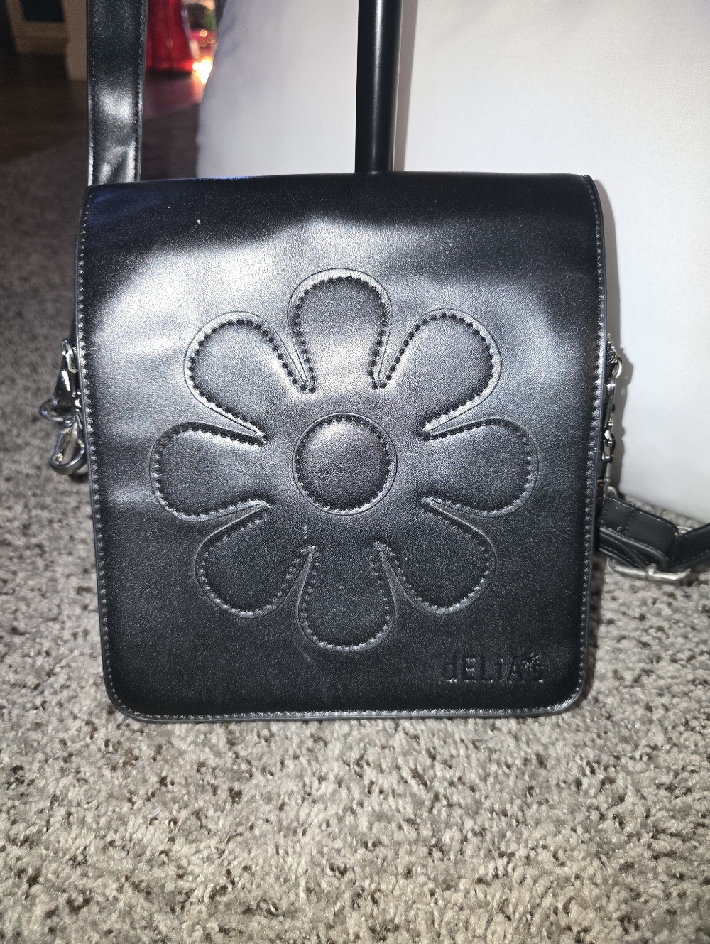 Black Floral Crossbody Bag By Delia's NWOT